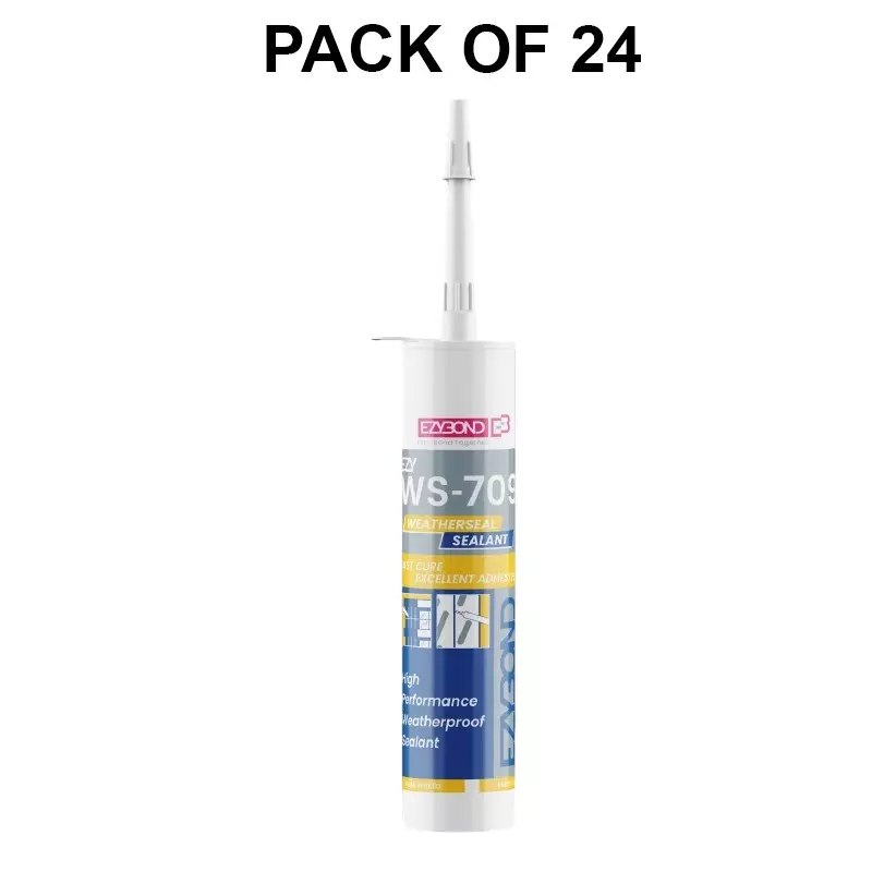 Ezybond Neutral Cure Silicone Sealant Cartridge 270 ml White, Ezy WS 709 (Pack of 24 Pcs)