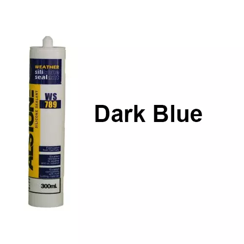 Alstone Weatherproof Silicone Sealant Dark Blue 300 ml Paste Item Form Cartridge for Interior & Exterior Gap Filing or Repairing Use, WS-789 (Pack of 6 Pcs)
