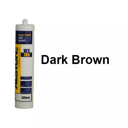 Alstone Weatherproof Silicone Sealant Dark Brown 300 ml Paste Item Form Cartridge for Interior & Exterior Gap Filing or Repairing Use, WS-789 (Pack of 6 Pcs)