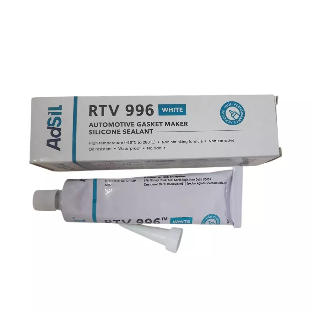 ADSIL 25 g Each RTV 996 Silicone Sealant Automotive Gasket Maker White for Commercial Purpose (Pack of 100)
