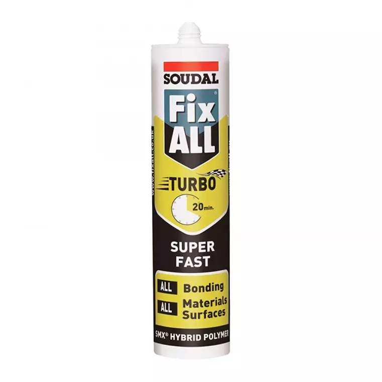 Soudal FIX ALL TURBO Hybrid Polymer Sealant Adhesive 290 ml White 5 to 35°C Temperature