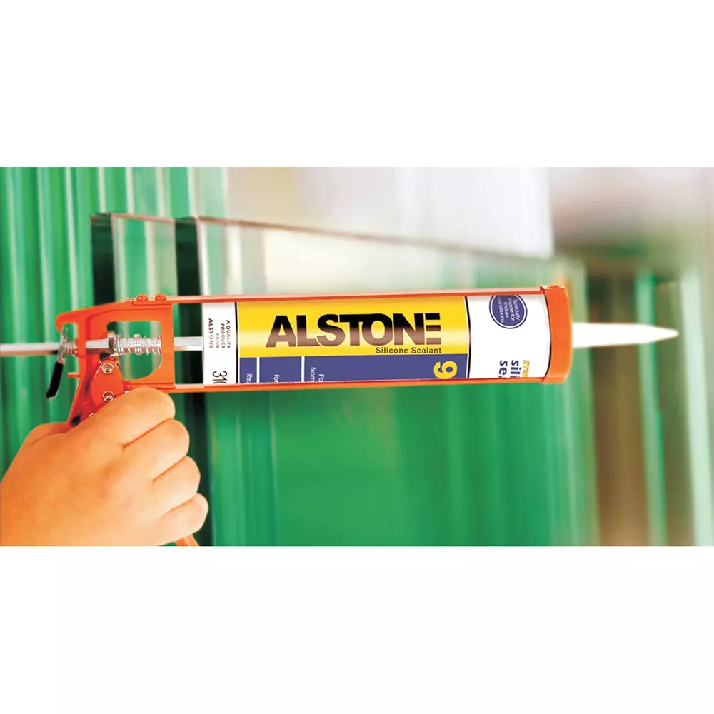 Alstone Weatherproof Silicone Sealant Dholpur Beige 300 ml Paste Item Form Cartridge for Interior & Exterior Gap Filing or Repairing Use, WS-789 (Pack of 6 Pcs)