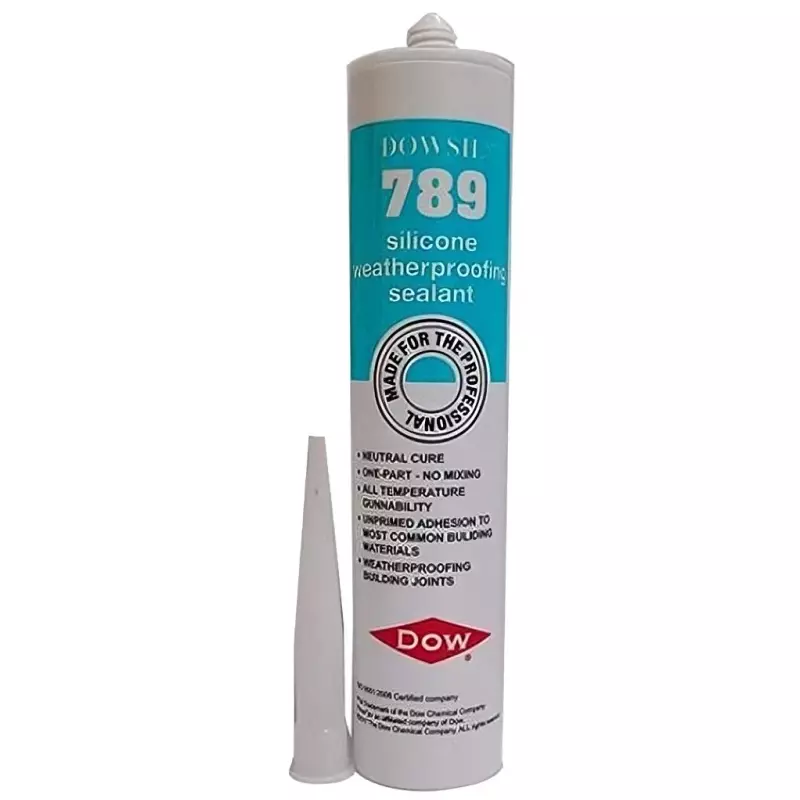 Dow Corning 789 Weatherproofing Silicon Sealant 300 ml Black with Tube and Nozzle (Pack of 2)