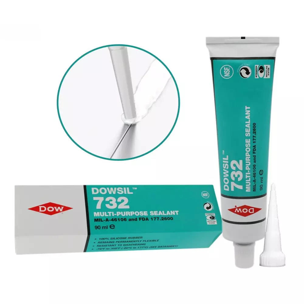 DOW Rtv Silicone, 732, BlACk, 90Ml, 732 BLACK 90ML