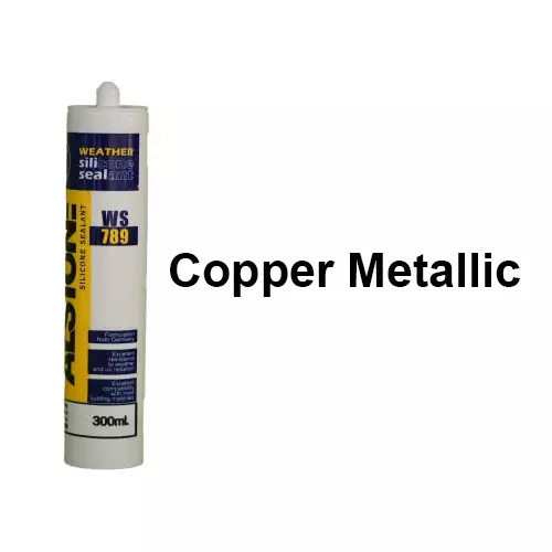 Alstone Weatherproof Silicone Sealant Copper Metallic 300 ml Paste Item Form Cartridge for Interior & Exterior Gap Filing or Repairing Use, WS-789 (Pack of 6 Pcs)