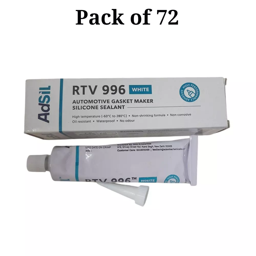 adsil-85-g-each-rtv-996-silicone-sealant-automotive-gasket-maker-white-for-commercial-purpose-pack-of-72