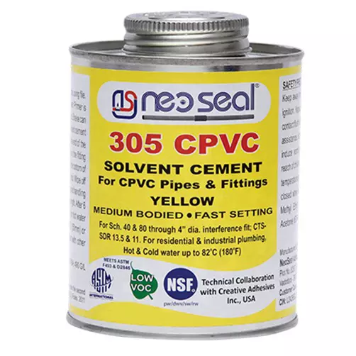 NeoSeal CPVC NSF Solvent Cement Yellow Grade-305 Tin 946 ml (Pack of 6)
