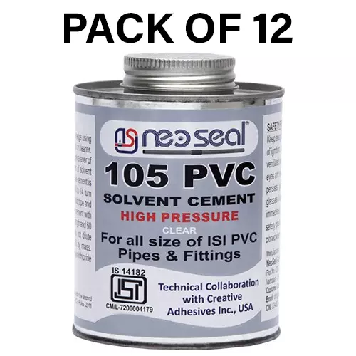 NeoSeal High Peressure Isi PVC Solvent Cement Grade-105 Tin 1 L (Pack of 12)