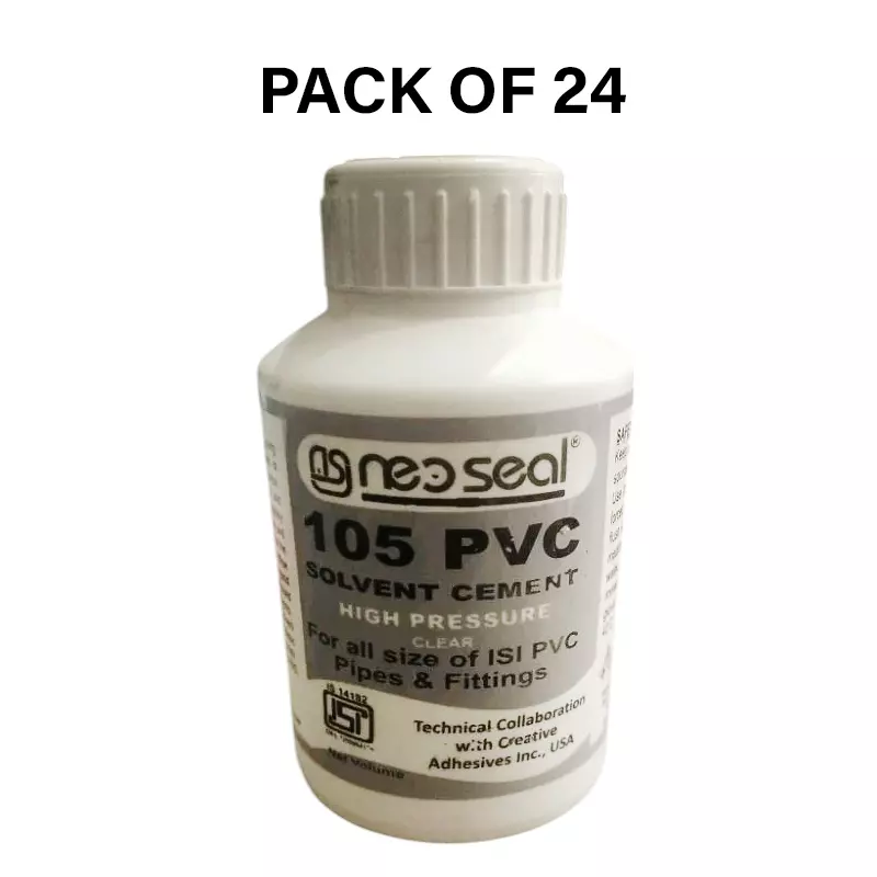 NeoSeal High Peressure Isi PVC Solvent Cement Grade-105 Bottle 200 ml (Pack of 24)