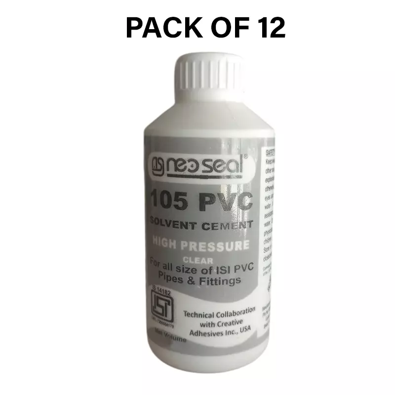 NeoSeal High Peressure Isi PVC Solvent Cement Grade-105 Bottle 1 L (Pack of 12)