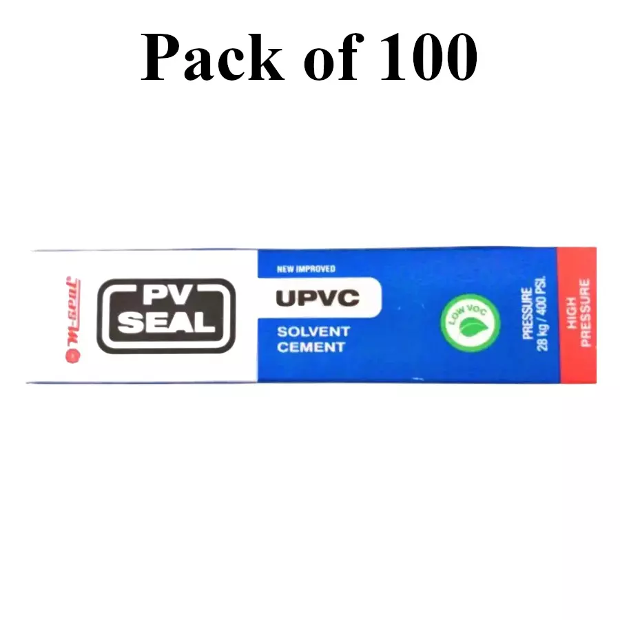 M-Seal PV Seal UPVC High Pressure Blue Solvent Cement 50 ml Tube for UPVC Pipes and Fittings (Pack of 100)