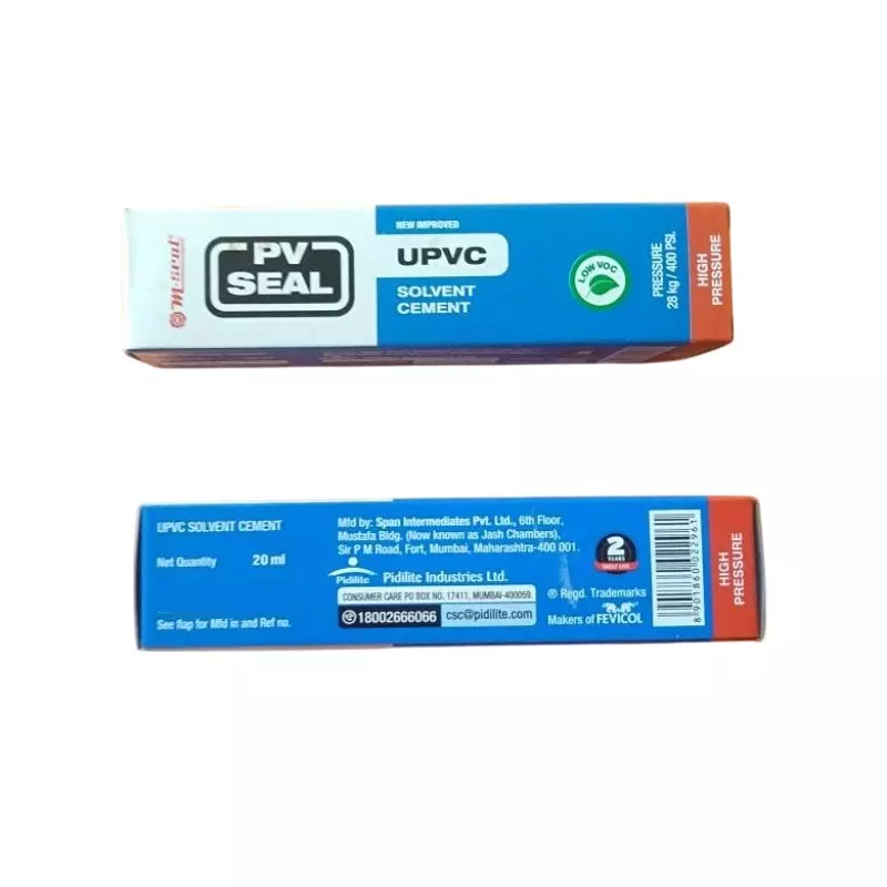 M-Seal PV Seal UPVC High Pressure Blue Solvent Cement 50 ml Tube for UPVC Pipes and Fittings (Pack of 100)