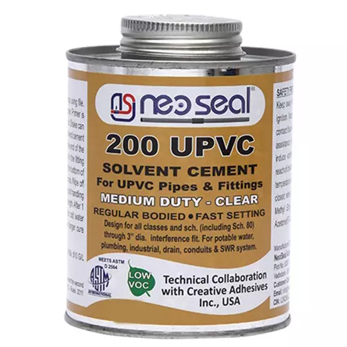 NeoSeal UPVC Medium Duty Solvent Cement Clear Grade-200 Tin 100 ml (Pack of 24)