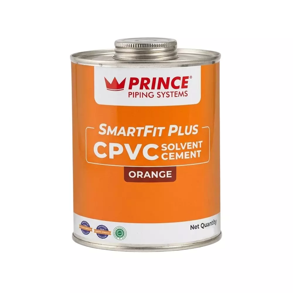 Prince SmartFit Plus Series 946 ml CPVC Solvent Cement Heavy Type Orange Color Liquid Form in Tin Packaging, IT100906