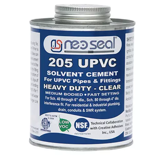 NeoSeal UPVC Nsf Heavy Duty Solvent Cement Clear Grade-205 Tin 946 ml (Pack of 6)