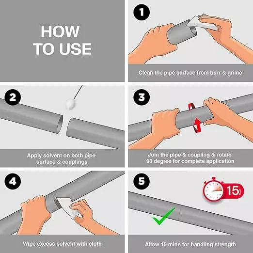 M-Seal PV Seal UPVC Clear Solvent Cement 50 ml Coex Pack for UPVC Pipes and Fittings (Pack of 96)