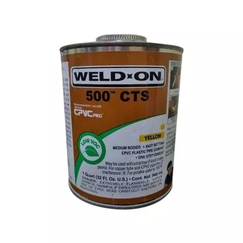 Astral Ips Weld-On 500 Cts Adhesive Solution 200 ml Container Liquid Yellow Manual Pipe Fitting Type, M004901016