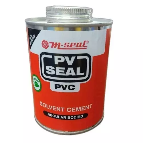 M-Seal 1 L PV Seal PVC Regular Body Solvent Cement for PVC Pipes in Tin Packaging (Pack of 6)