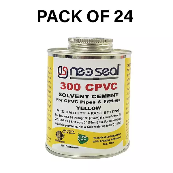 NeoSeal CPVC Solvent Cement Yellow Grade-300 Tin 118 ml (Pack of 24)