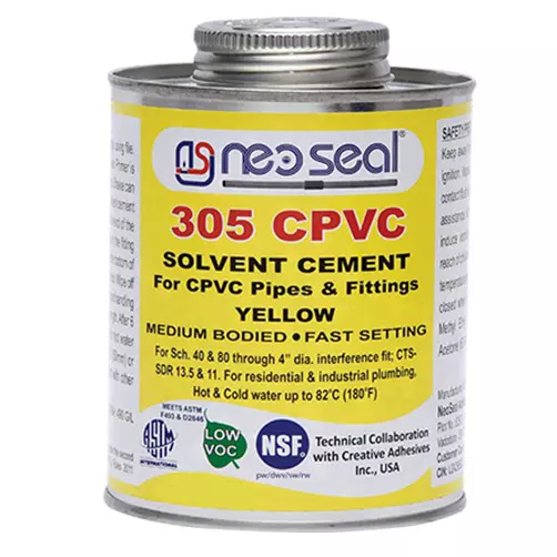 NeoSeal CPVC NSF Solvent Cement Yellow Grade-305 Tin 473 ml (Pack of 12)