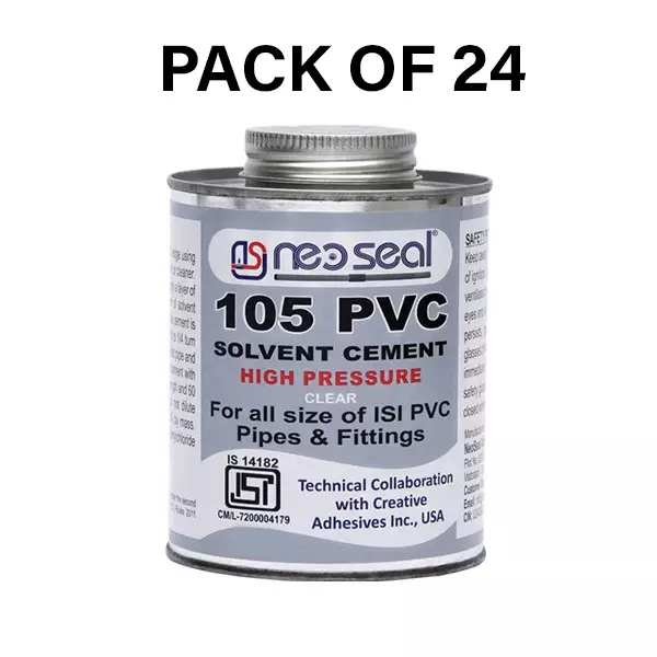 NeoSeal High Peressure Isi PVC Solvent Cement Grade-105 Tin 100 ml (Pack of 24)