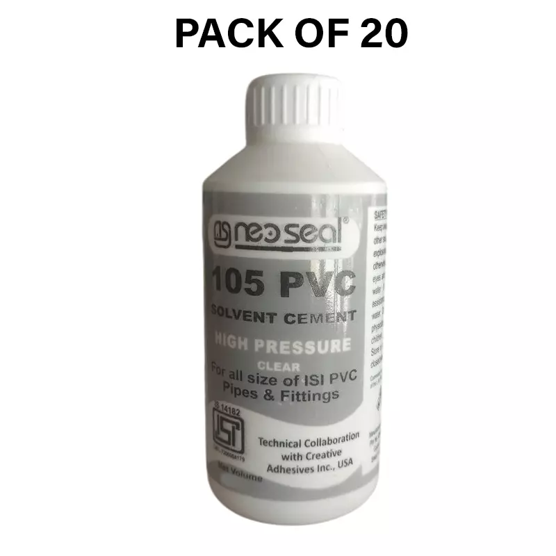 NeoSeal High Peressure Isi PVC Solvent Cement Grade-105 Bottle 500 ml (Pack of 20)
