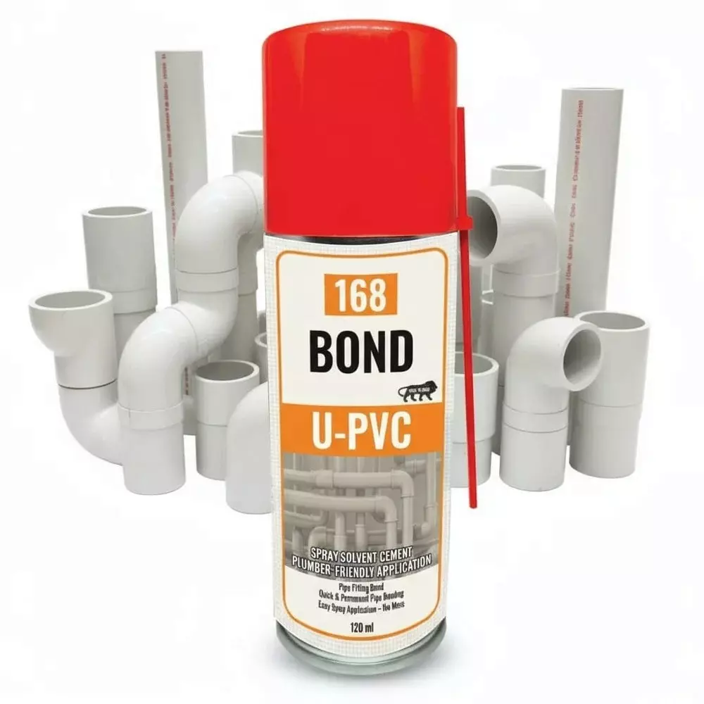 One sixty eight Upvc Solvent Cement Adhesive Spray 120 ml Can Liquid Form for Plumbing, Irrigation & Industrial Use