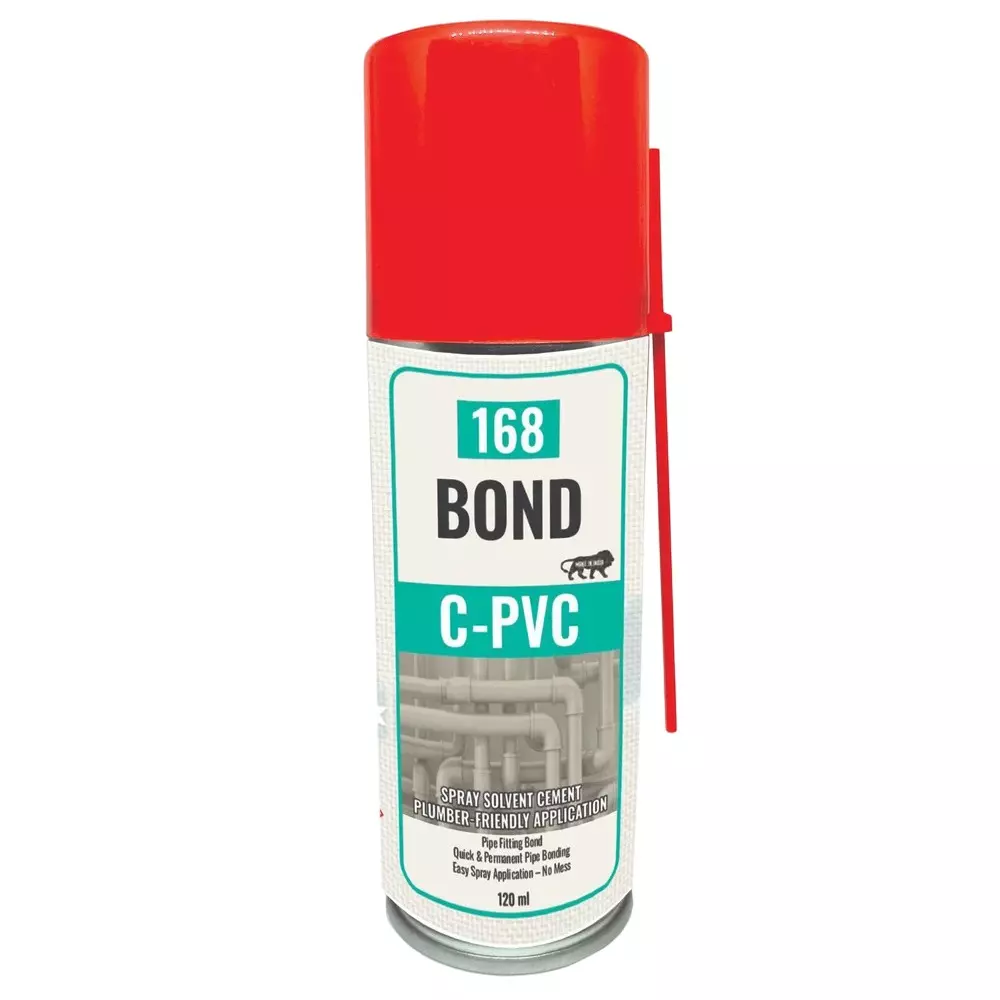 One sixty eight Cpvc Solvent Cement Adhesive Spray 120 ml Can Liquid Form for Pipe Fitting Use