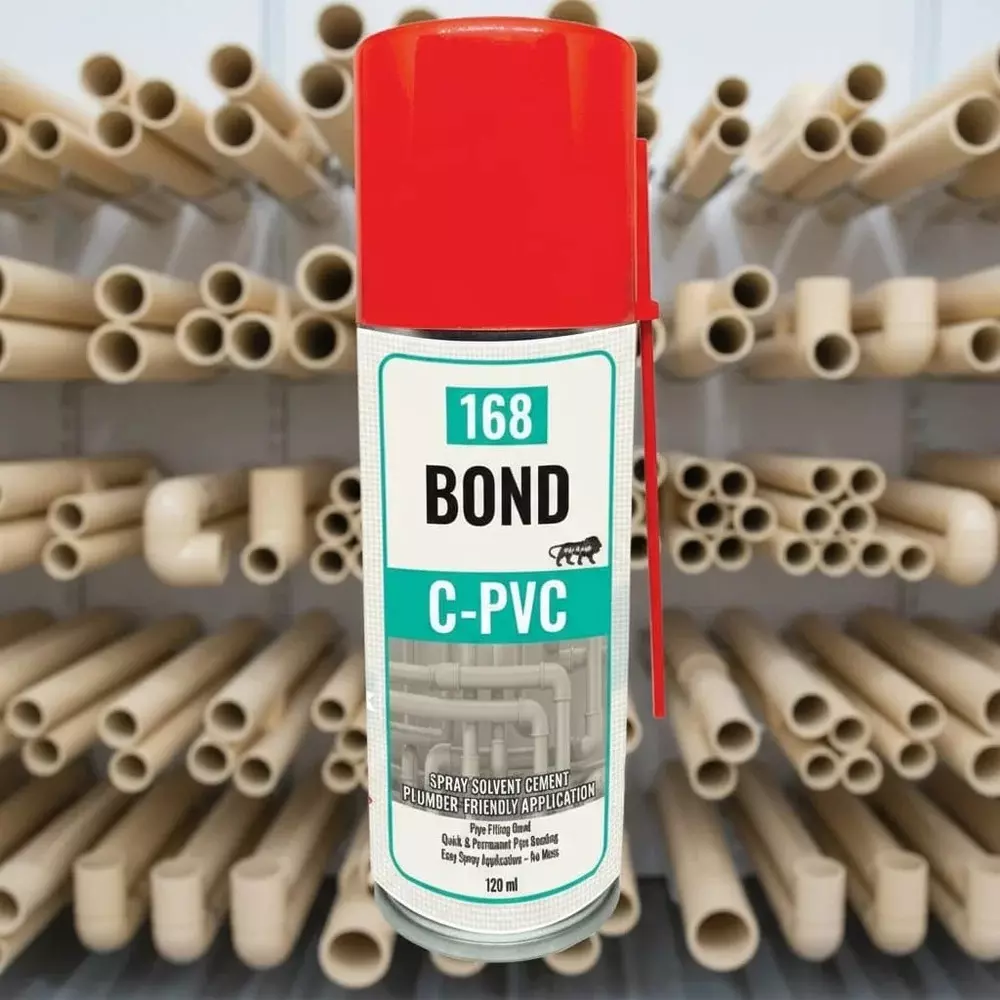One sixty eight Cpvc Solvent Cement Adhesive Spray 120 ml Can Liquid Form for Pipe Fitting Use