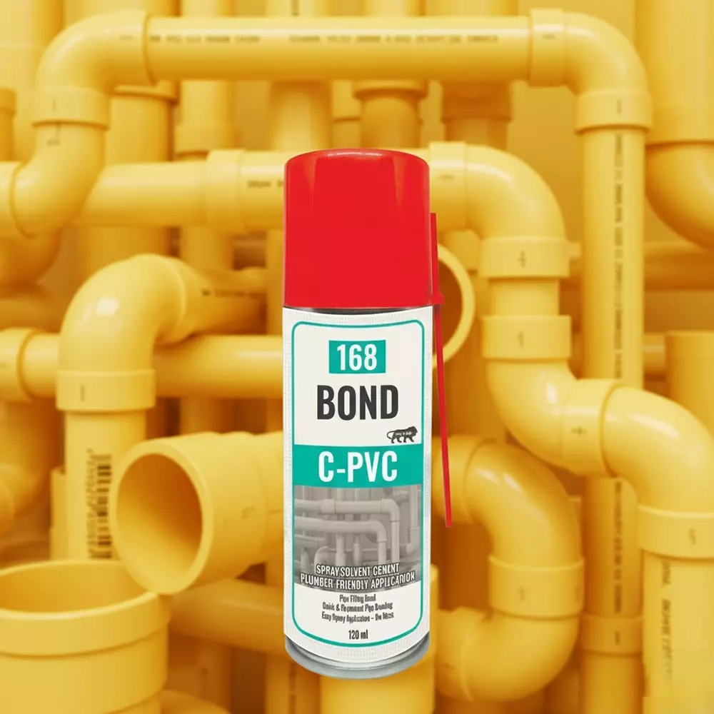 One sixty eight Cpvc Solvent Cement Adhesive Spray 120 ml Can Liquid Form for Pipe Fitting Use