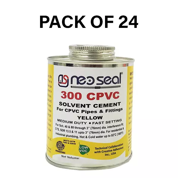 NeoSeal CPVC Solvent Cement Yellow Grade-300 Tin 100 ml (Pack of 24)