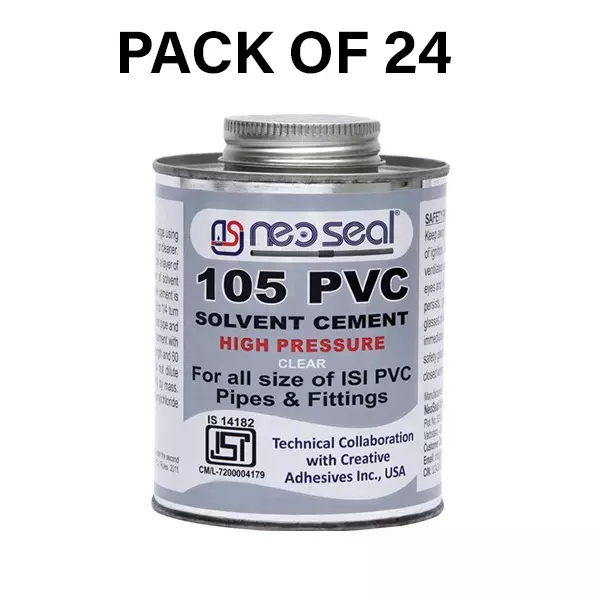 NeoSeal High Peressure Isi PVC Solvent Cement Grade-105 Tin 50 ml (Pack of 24)