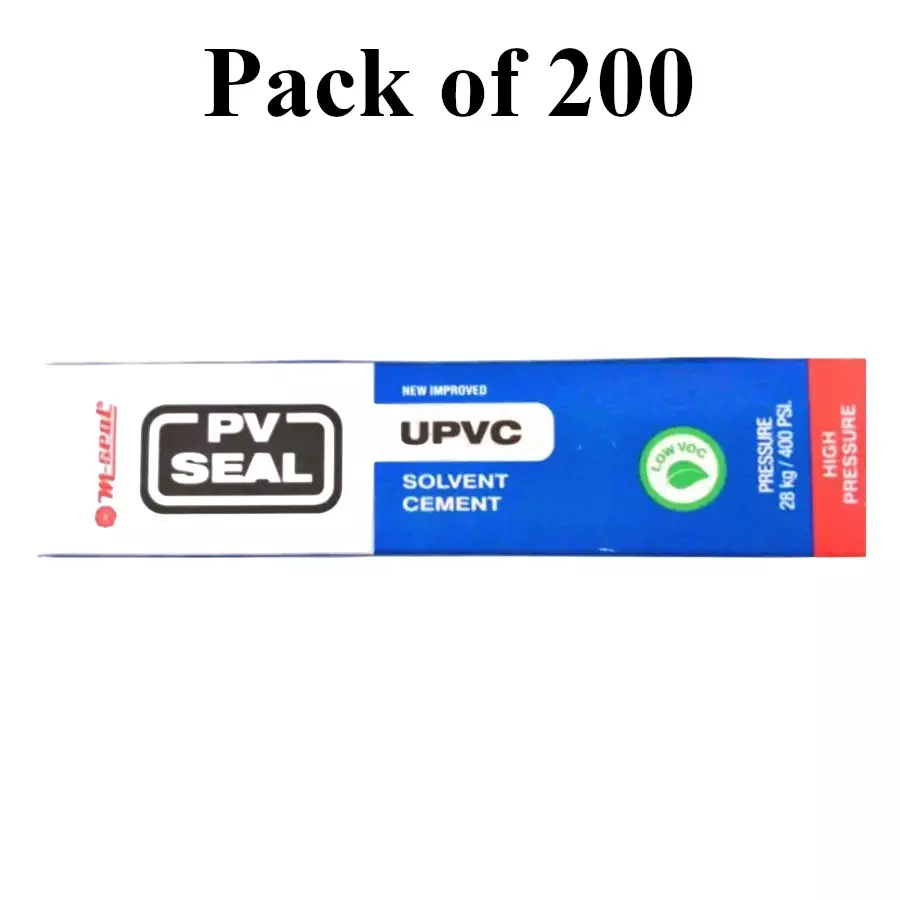 M-Seal PV Seal UPVC High Pressure Blue Solvent Cement 20 ml Tube for UPVC Pipes and Fittings (Pack of 200)