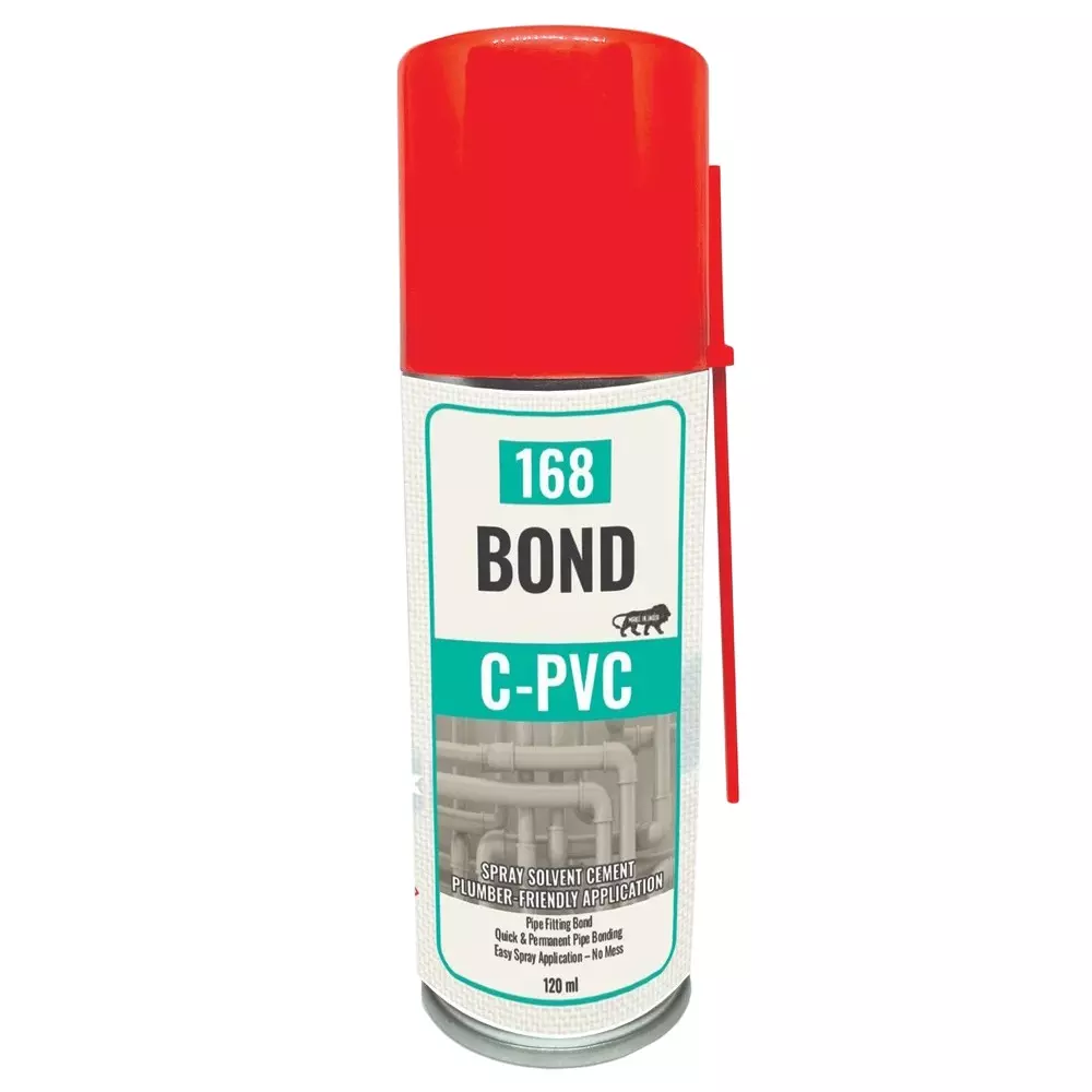 One sixty eight Cpvc Solvent Cement Adhesive Spray 120 ml Can Liquid Form for Pipe Fitting Use (Pack of 12 Pcs)