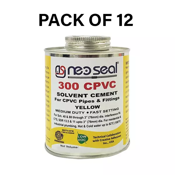 NeoSeal CPVC Solvent Cement Yellow Grade-300 Tin 473 ml (Pack of 12)