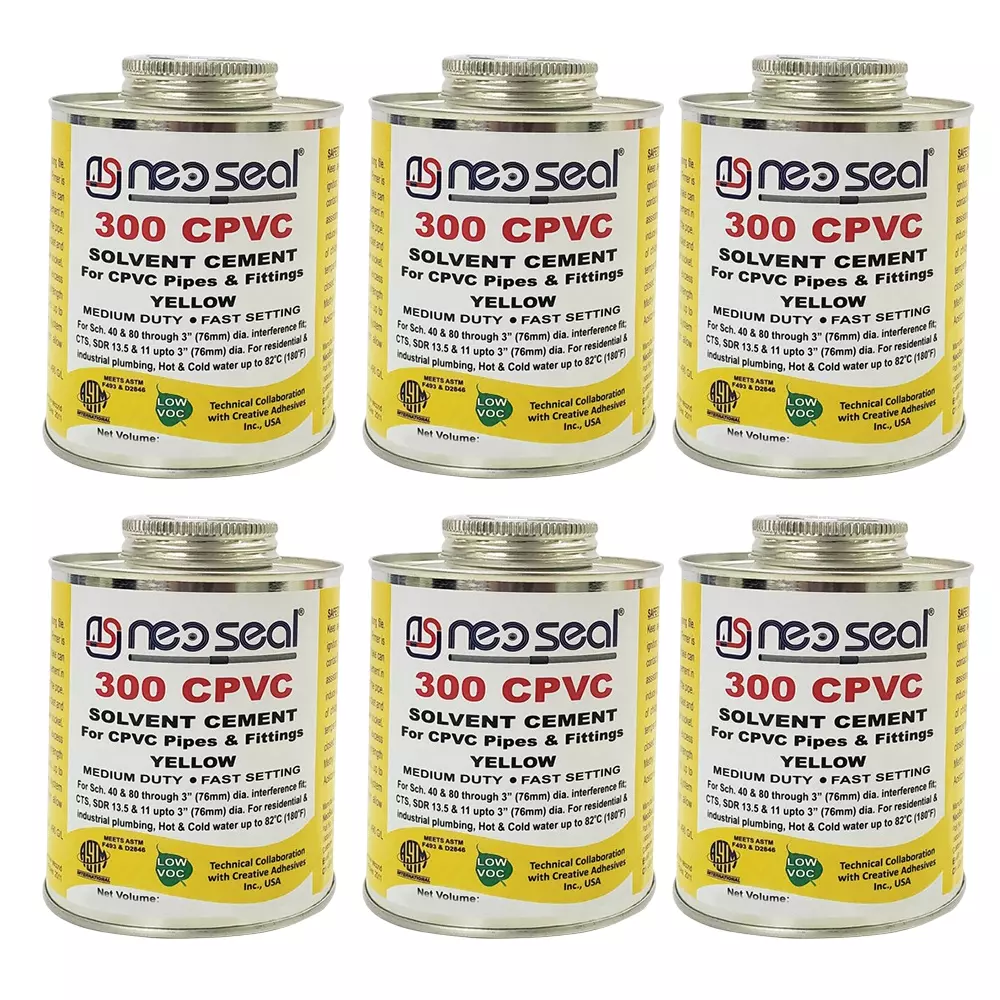 NeoSeal CPVC Solvent Cement Yellow Grade-300 Tin 946 ml (Pack of 6)