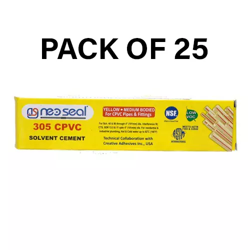 NeoSeal CPVC NSF Solvent Cement Yellow Grade-305 Tube 25 ml (Pack of 25)