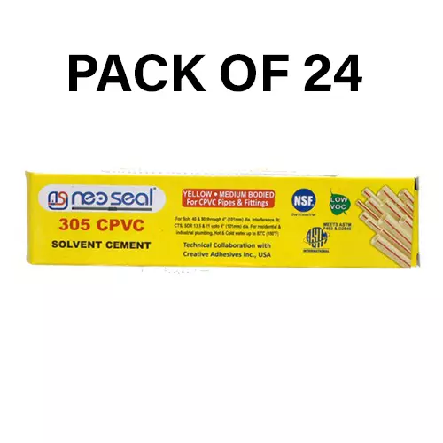 NeoSeal CPVC NSF Solvent Cement Yellow Grade-305 Tin 59 ml (Pack of 24)