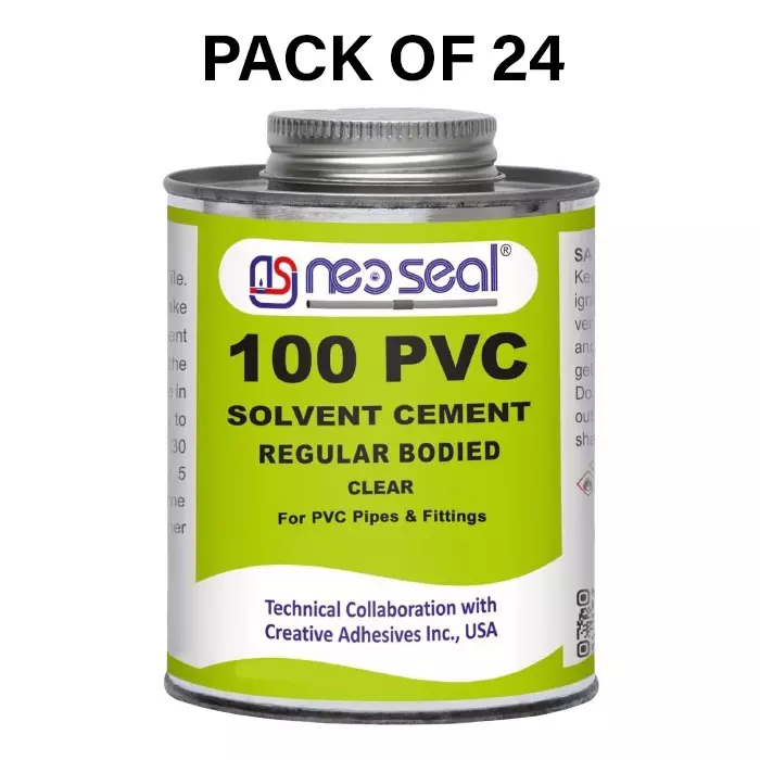NeoSeal Regular PVC Solvent Cement Grade-100 Tin 200 ml (Pack of 24)