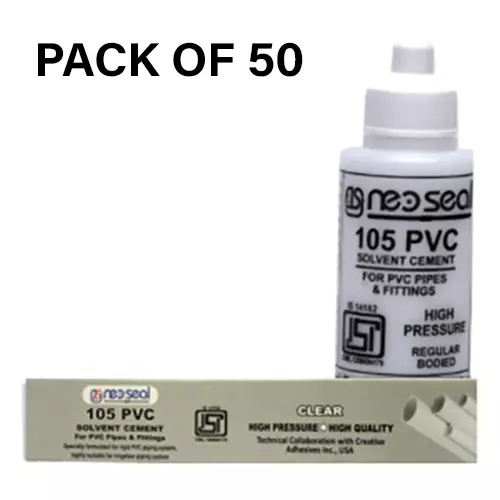 NeoSeal High Peressure Isi PVC Solvent Cement Grade-105 Tube 10 ml (Pack of 50)