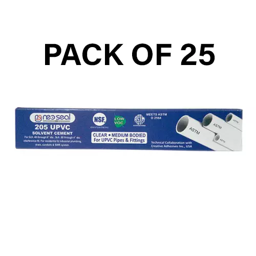 NeoSeal UPVC Nsf Heavy Duty Solvent Cement Clear Grade-205 Tube 10 ml (Pack of 25)