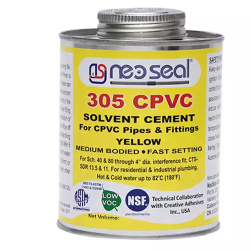 NeoSeal CPVC NSF Solvent Cement Yellow Grade-305 Tin 237 ml (Pack of 12)