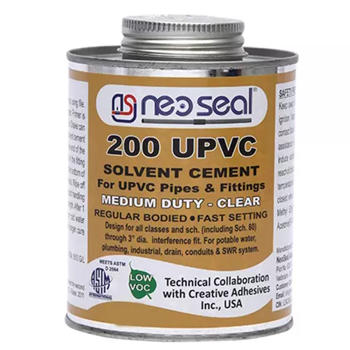 NeoSeal UPVC Medium Duty Solvent Cement Clear Grade-200 Tin 473 ml (Pack of 12)