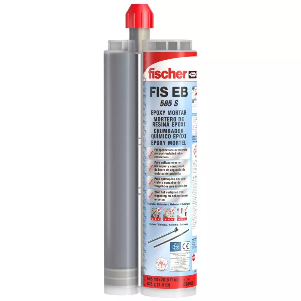 Fischer Epoxy Mortar Construction Rebar Chemical For Concrete C20/25, Cracked & Non-Cracked, EB585