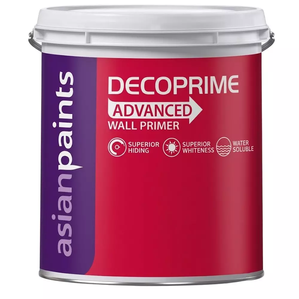 Asian Paints Decoprime Advanced Interior Wall Primer White Matte Finish 20 L Container Liquid Form for Interior Walls Use