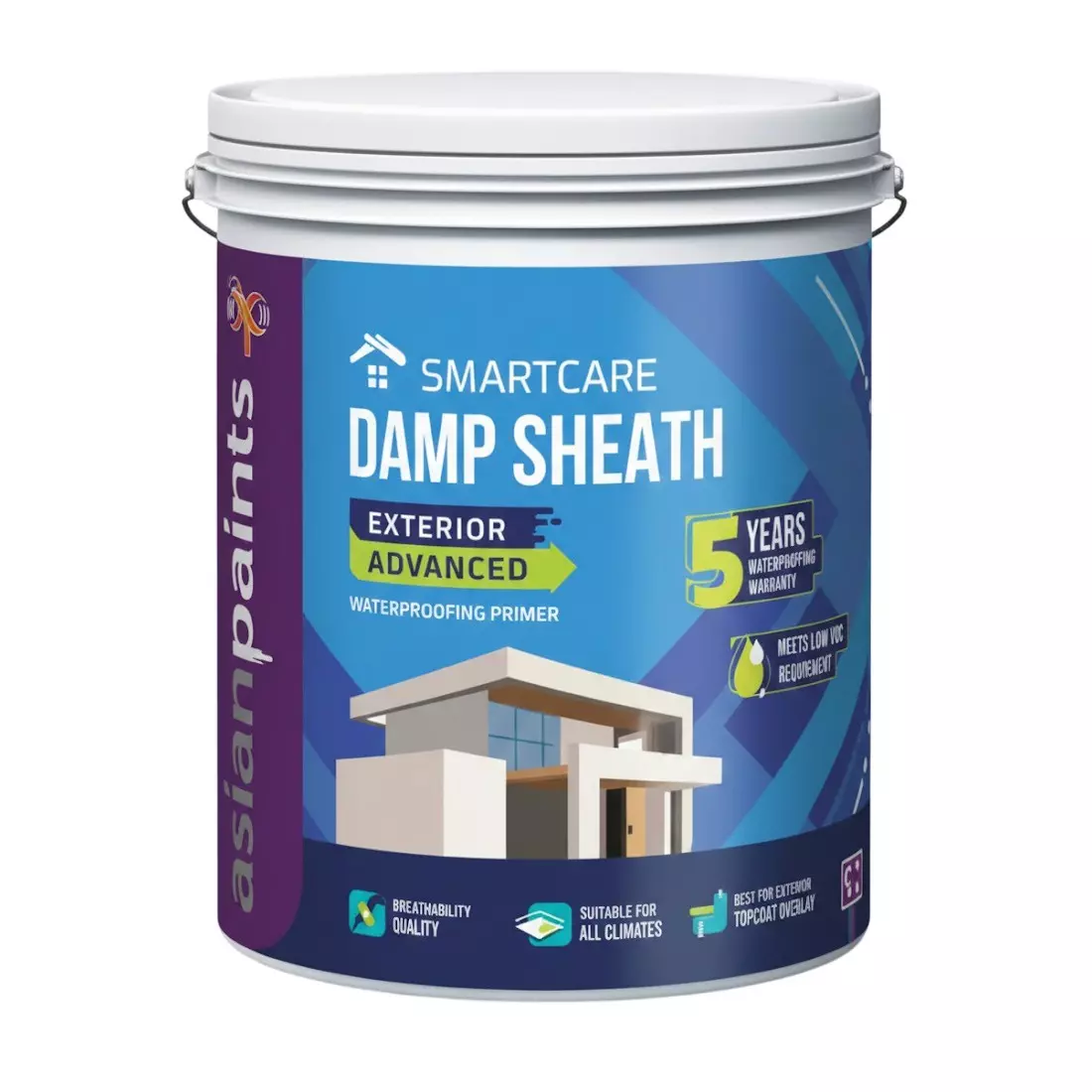 Asian Paints Damp Sheath Advance Exterior Primers Liquid Form 20 L Capacity Smooth Finish for Exterior Walls