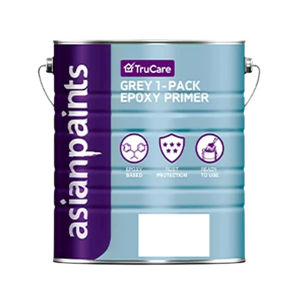 Asian Paints Tru Care 1 Pack Epoxy Primer For Metal Matte Finish 20 L Capacity Light Grey Color, AP-0113-0608-20L