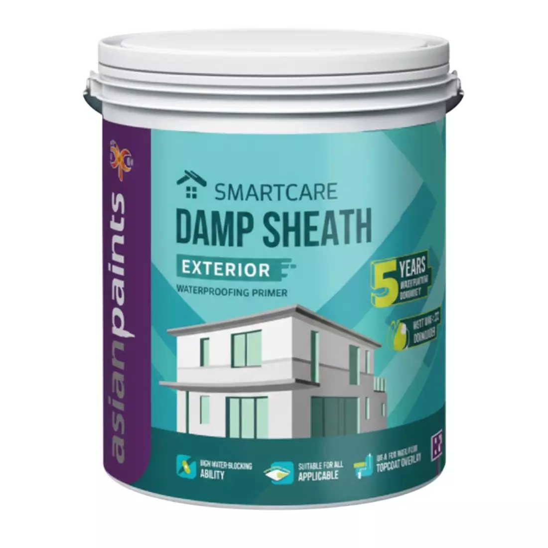 Asian Paints Damp Sheath Normal Exterior Primers Liquid Form 20 L Capacity Smooth Finish for Exterior Walls