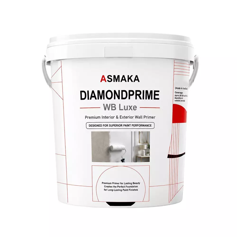 Asmaka Wall Primer 20 L Bucket Liquid Smooth Finish for Interior and Exterior Walls, Diamondprime WB Luxe