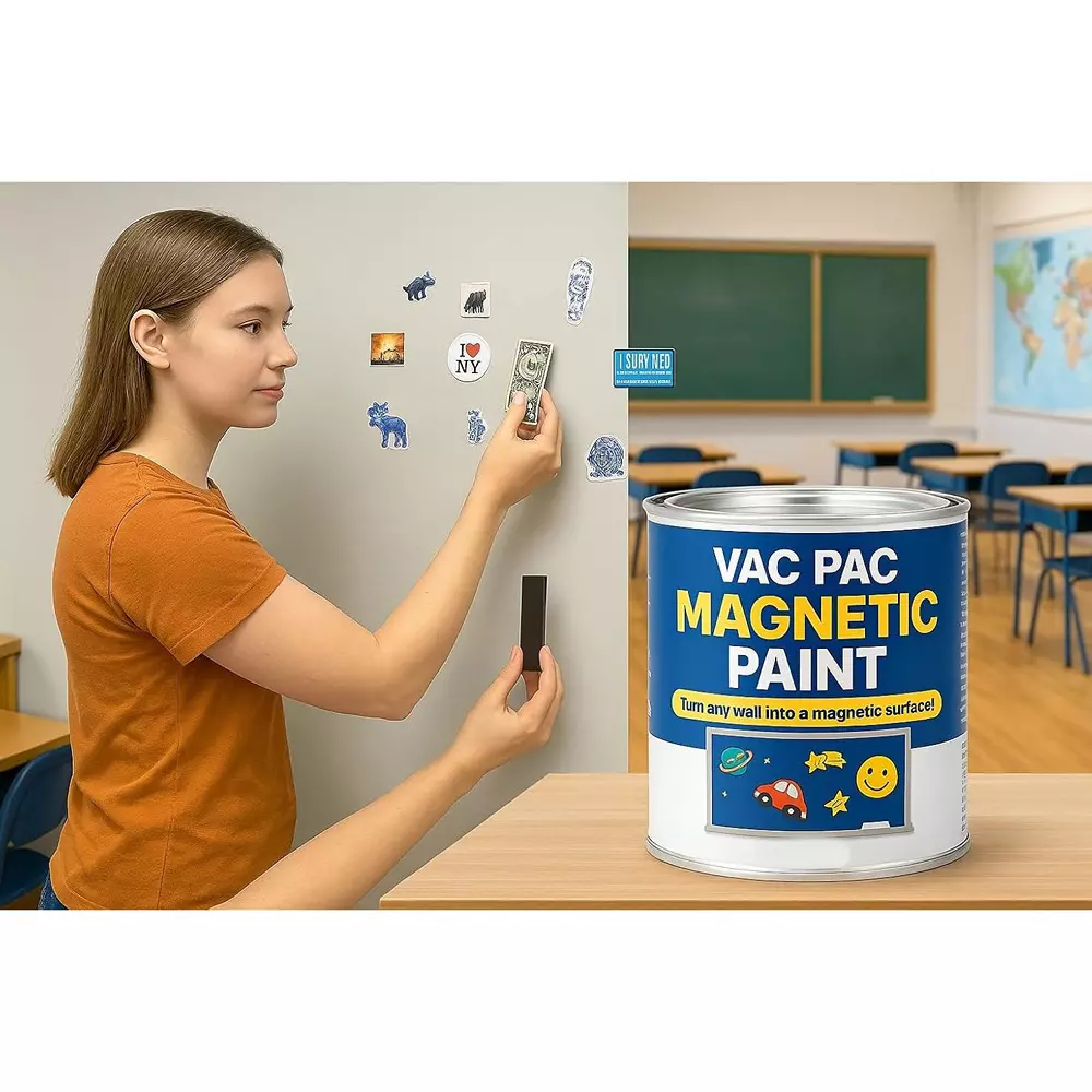 VAC PAC Premium Magnetic Primer Paint 1 L Dark Grey for DIY & Professional Use (Pack of 2)